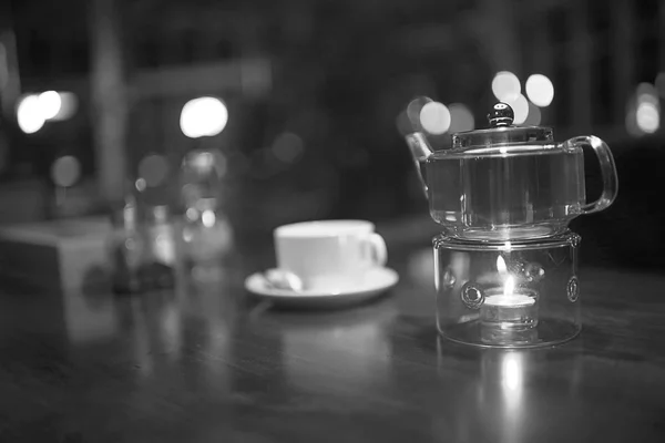 Groene thee in een café — Stockfoto