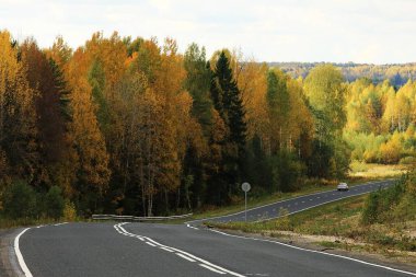 Sonbahar manzara otoyol