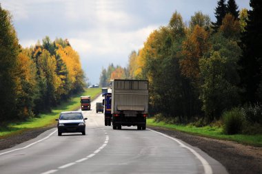 Sonbahar manzara otoyol