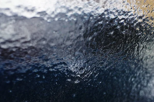 Textura de gelo no vidro congelado — Fotografia de Stock