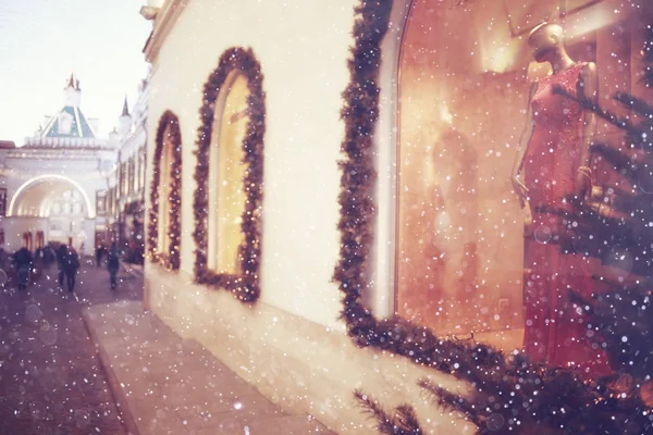 Christmas decorated city landscape — Stock Photo, Image