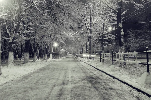 Zaśnieżonej drodze zimą — Zdjęcie stockowe