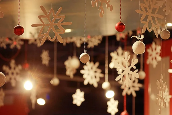 Copos de nieve decorativos de Navidad — Foto de Stock