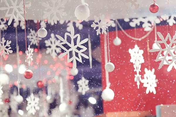 Copos de nieve de Navidad borrosa — Foto de Stock