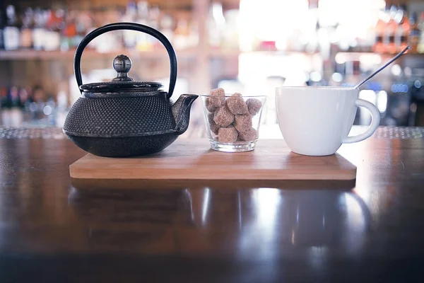 Čaj v kavárně — Stock fotografie