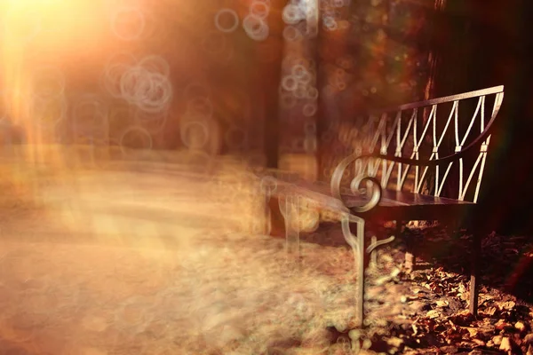 Caminho de fundo desfocado no parque de outono — Fotografia de Stock