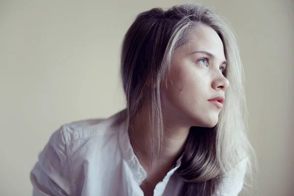 Portrait of tender blond woman — Stock Photo, Image