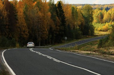 Sonbahar manzara otoyol