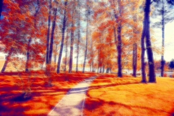Осенний парк в день — стоковое фото