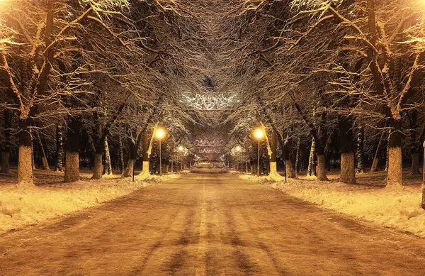 Şehirde yeni yıl zaman — Stok fotoğraf