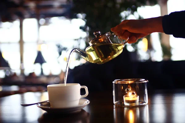 Ontbijt tijd bij café — Stockfoto