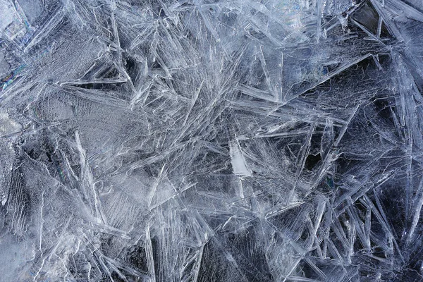 Texture of cracked ice — Stock Photo, Image