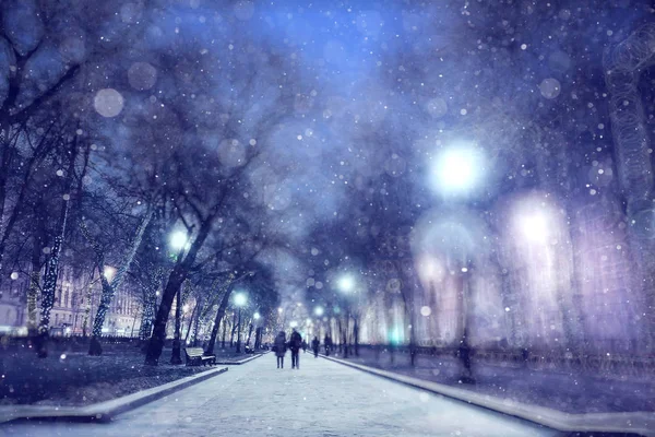 Winter at night in the park — Stock Photo, Image