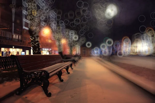겨울 공원에서 밤에 — 스톡 사진