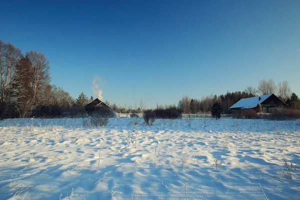 Vinterlandskap på landsbygden — Stockfoto