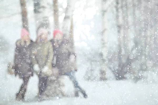 Mujeres jóvenes en el parque de invierno — Foto de Stock