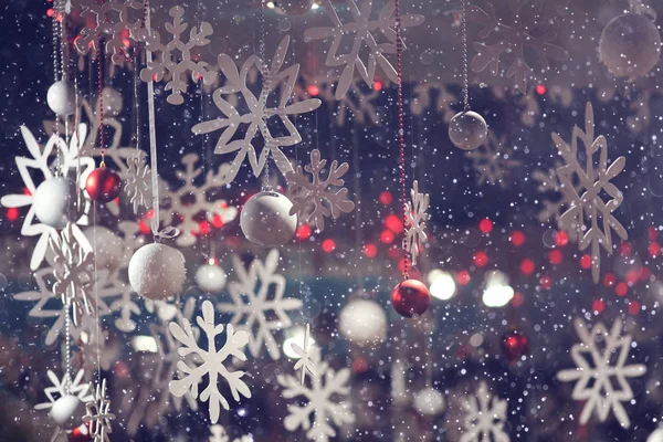 Wazig kerst sneeuwvlokken — Stockfoto