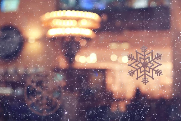 Copos de nieve de Navidad borrosa — Foto de Stock