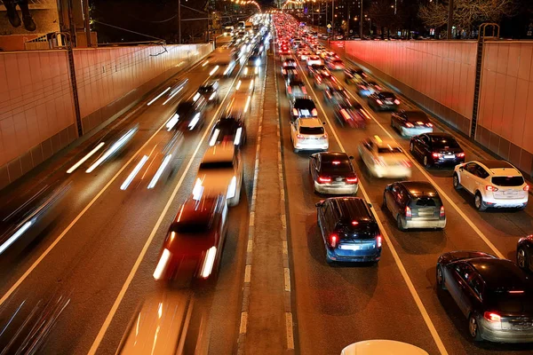 Night city traffic Stock Image