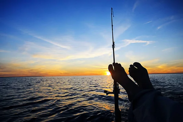 男船での釣り — ストック写真