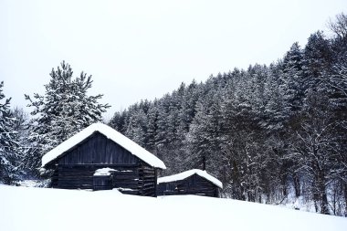 Kışın eski bir ev