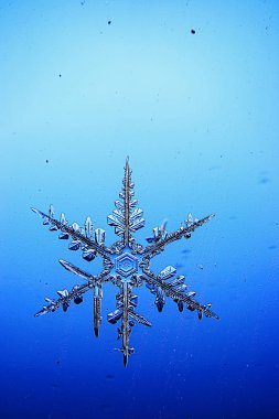 Mavi arkaplanda kar taneleri