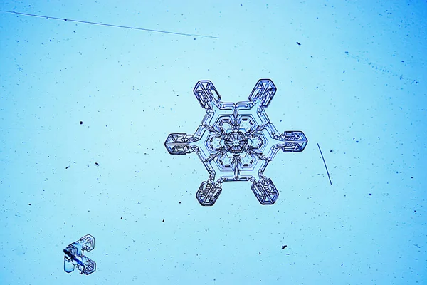 Mavi arkaplanda kar taneleri