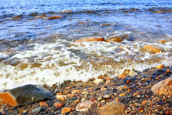 Textura de guijarro en la orilla del río — Foto de Stock