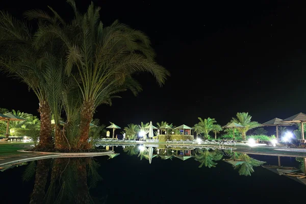 Hotelový resort s palmami — Stock fotografie