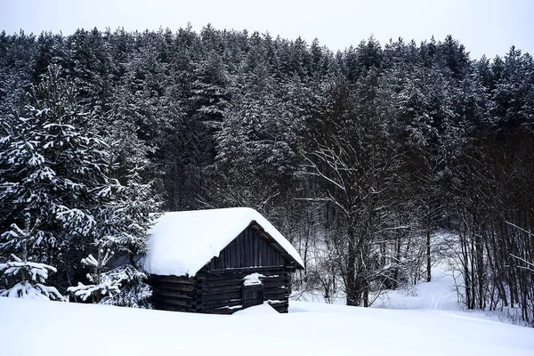 Vecchia casa in inverno — Foto Stock