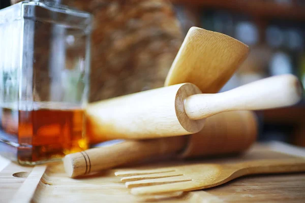 Rolling pin and tools for baking — Stock Photo, Image