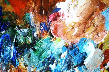 sanatçının tuval üzerine yağlıboya