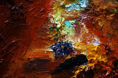 sanatçının tuval üzerine yağlıboya