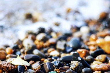 Nehir kıyısında çakıl doku 