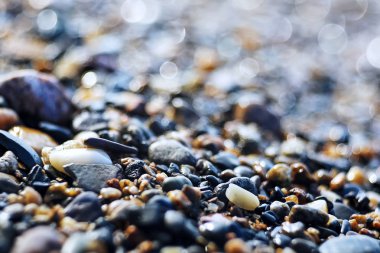 Nehir kıyısında çakıl doku 