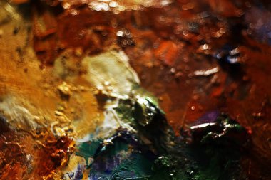 sanatçının tuval üzerine yağlıboya