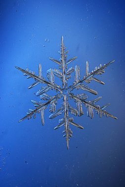 Mavi arkaplanda kar taneleri