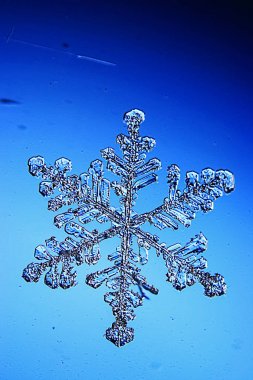 Mavi arkaplanda kar taneleri