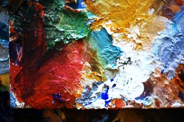 sanatçının tuval üzerine yağlıboya