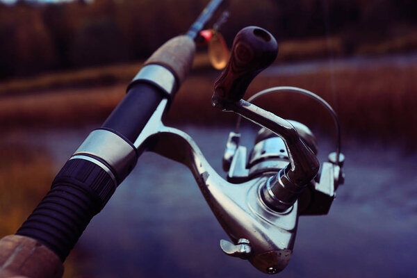 fishing rod  and water 