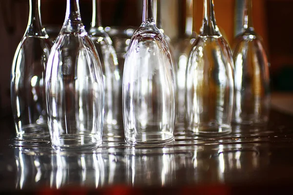 Glasses standing on a shelf — Stock Photo, Image