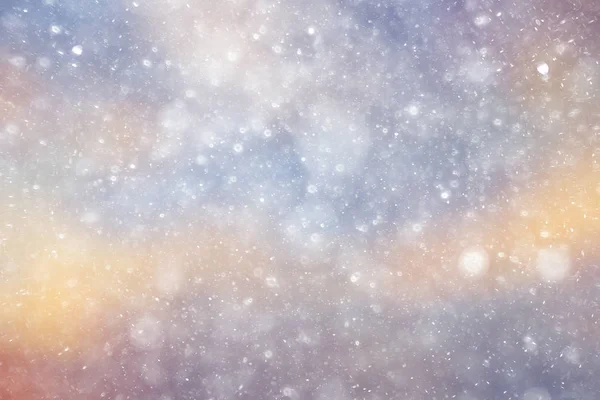 Texture of snowflakes on blurry background — Stock Photo, Image