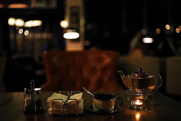 Tea   on table in the restaurant — Stock Photo, Image