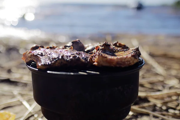 La côte grillée BBQ grillée — Photo