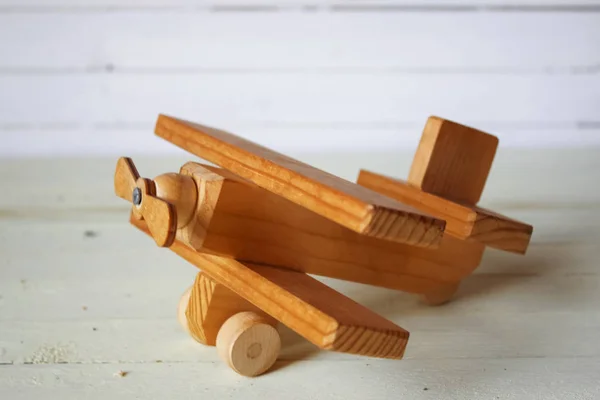 Wooden toy airplane — Stock Photo, Image