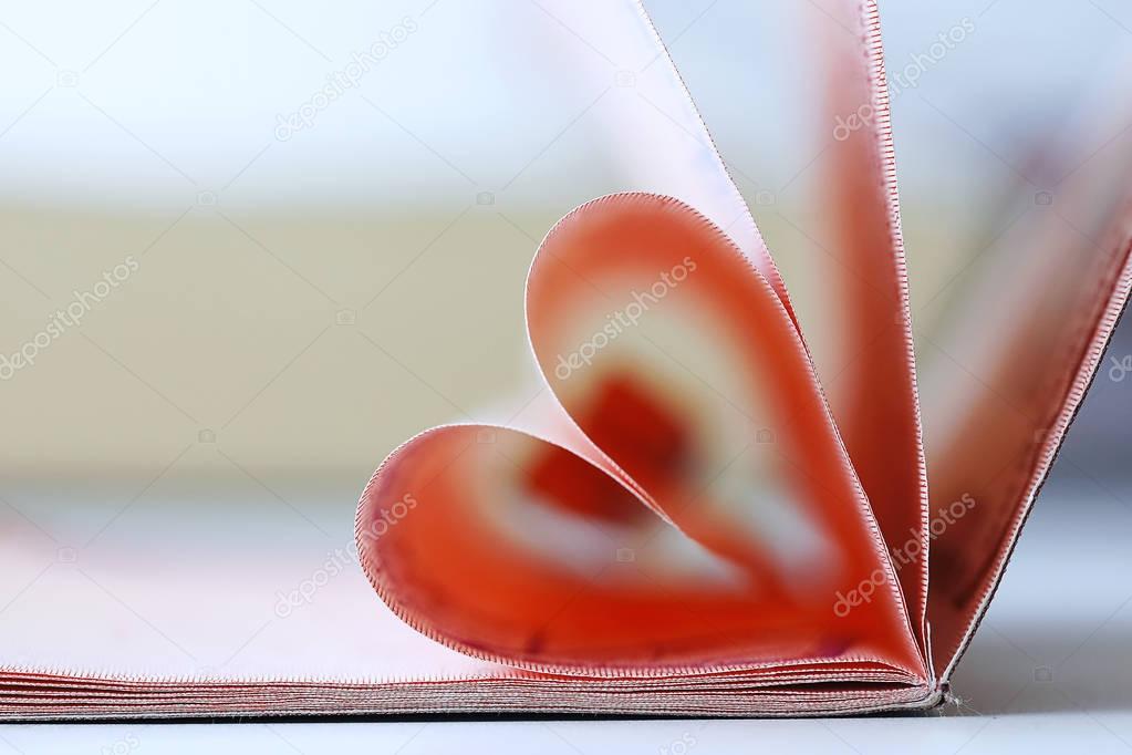 The heart folded from the pages 