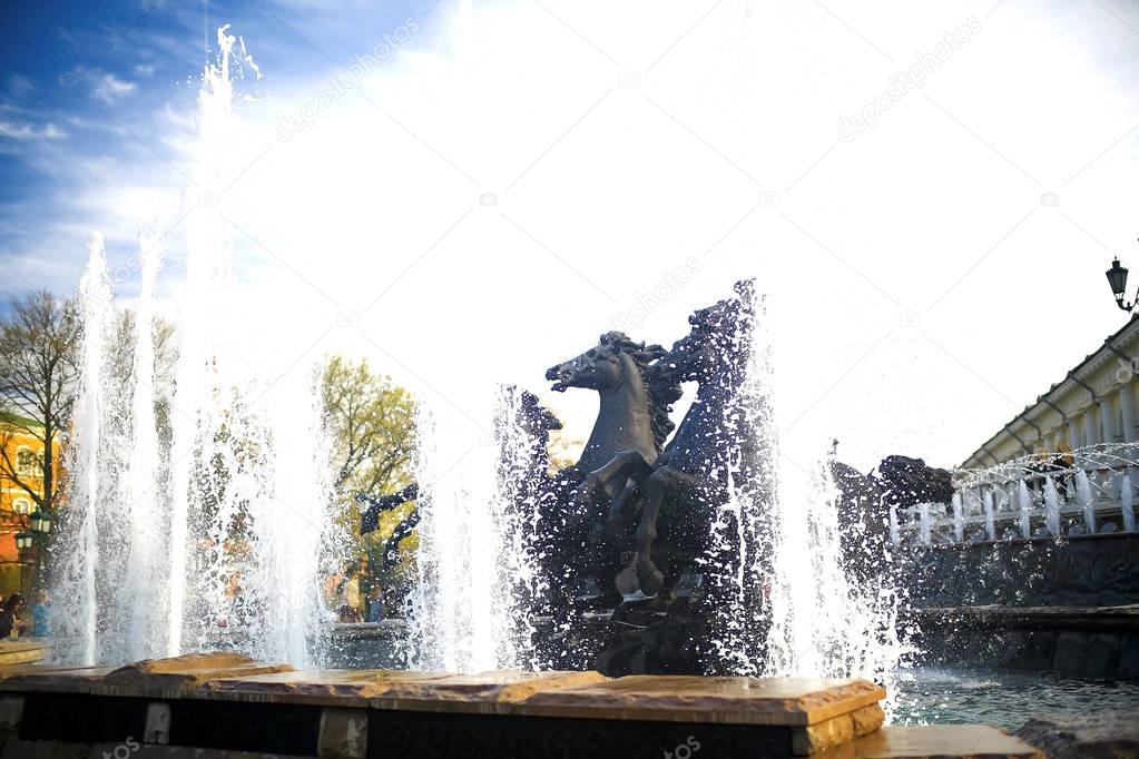 beautiful fountains and statues