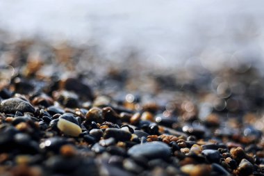 Nehir kıyısında çakıl doku 