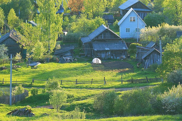 Загородные дома и зеленые деревья — стоковое фото