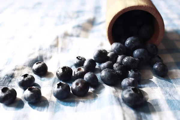 Bleuets couchés sur la table — Photo